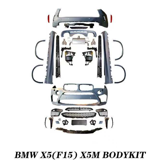 适用于宝马X5F15改X5M前包围后杠总成黑中网侧裙14-18款升级套件