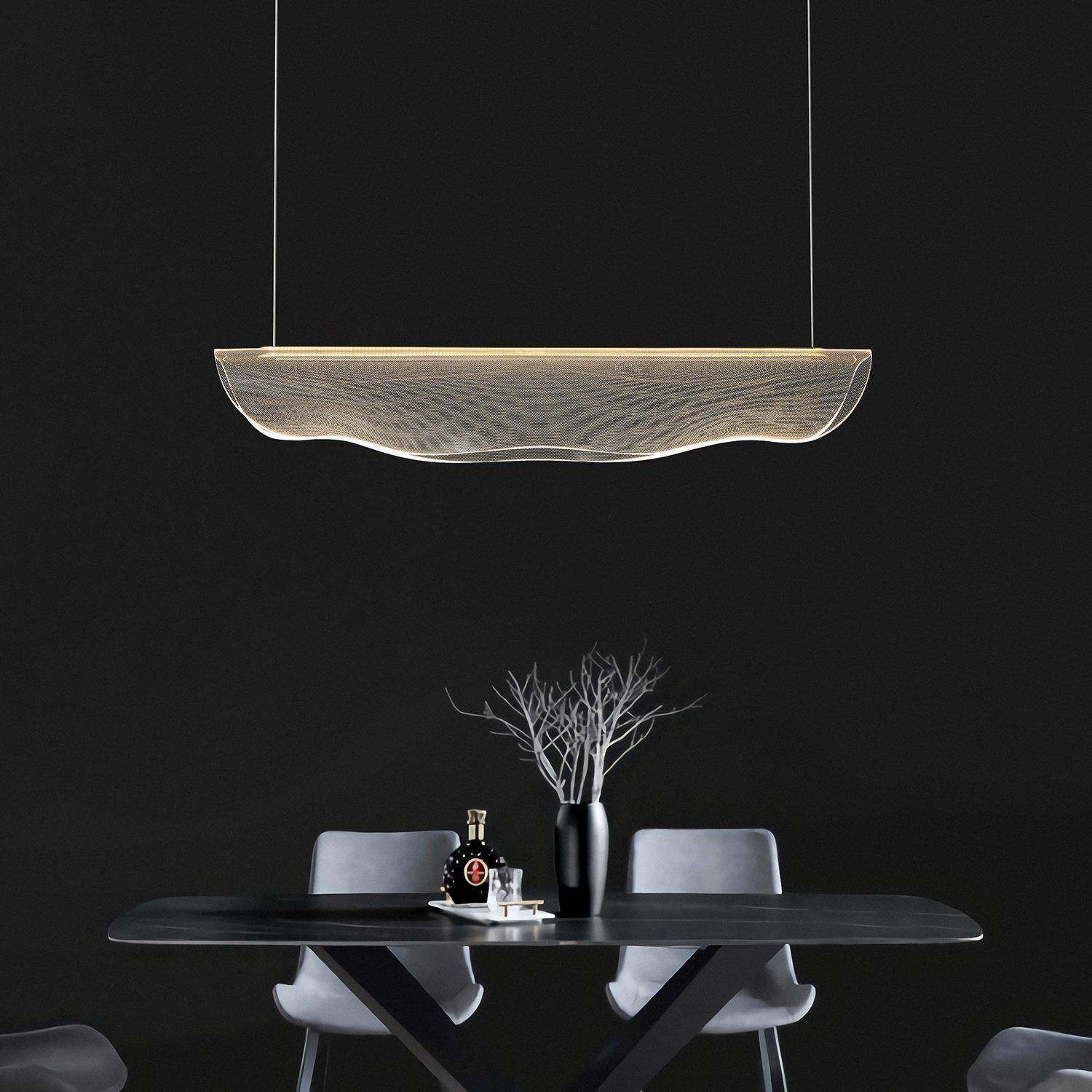 创意餐厅吧台亚克力吊灯现代简约大气办公室岛台蜡烛长条LED