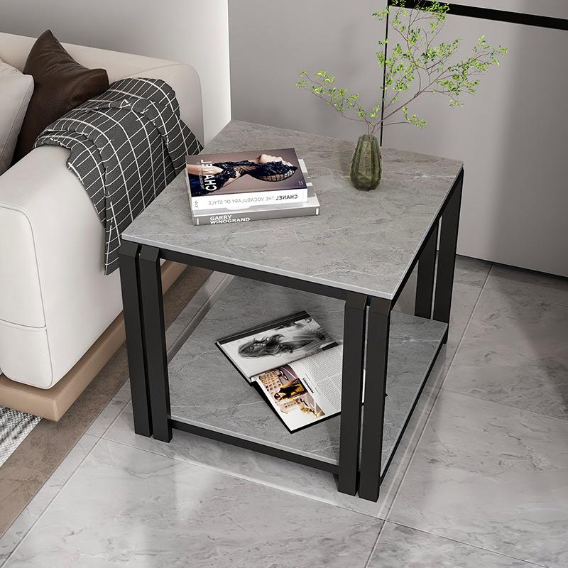 沙发方形边几轻奢现代简约客厅床头方几极简岩板角几小桌子小方桌