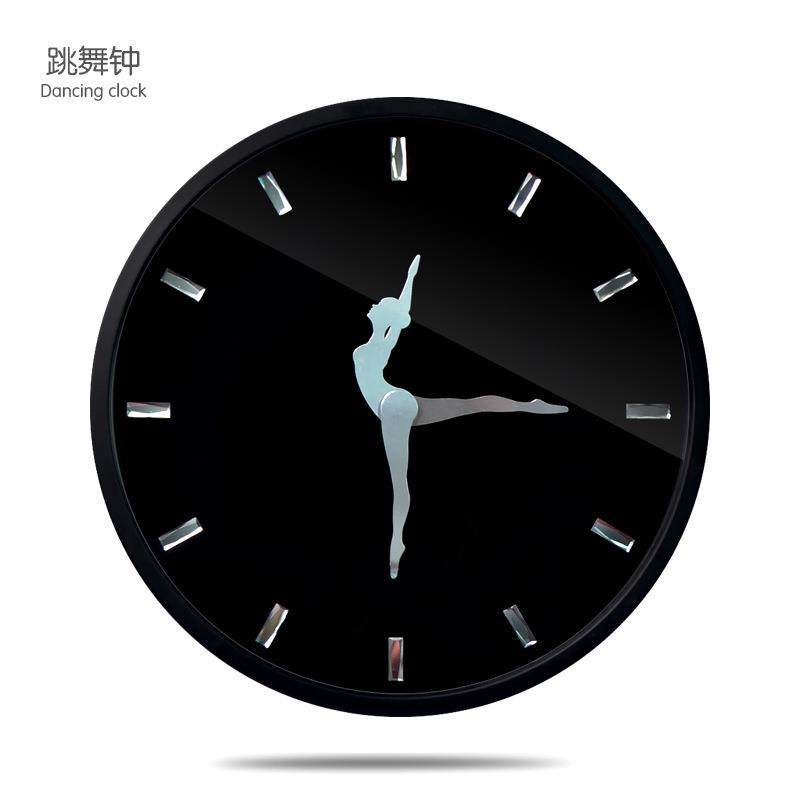 现代静音金属挂钟会跳舞的时钟芭蕾舞蹈教室装饰简约挂钟客厅墙钟