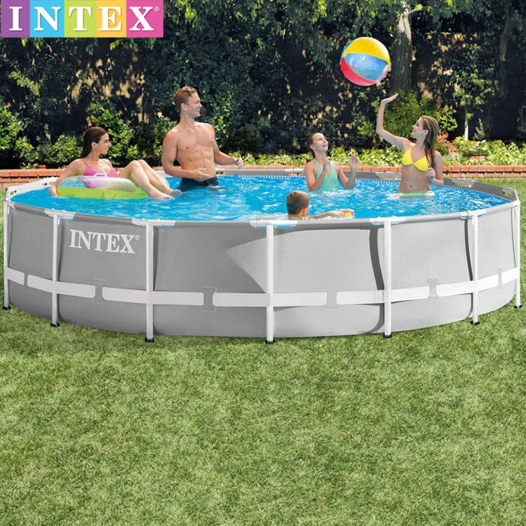 INTEX26724家庭游泳池 圆形管架水池套装 支架水池
