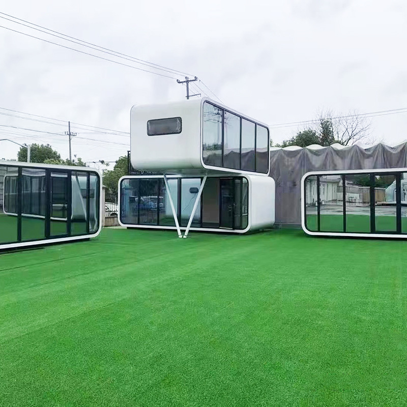 可移动双层小别墅 商务办公住宿多用途苹果舱 装配式度假铝屋厂家