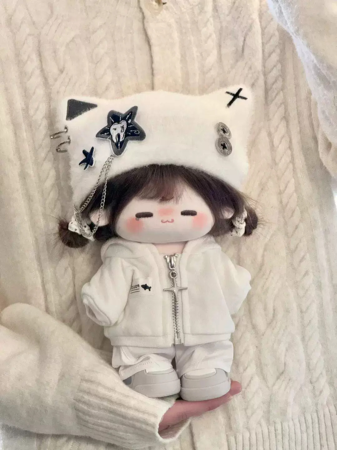 thumbnail for Cotton doll 20cm baby clothes 10cm 15cm clothes cute cat ear hat fashion outfit set exquisite and sweet