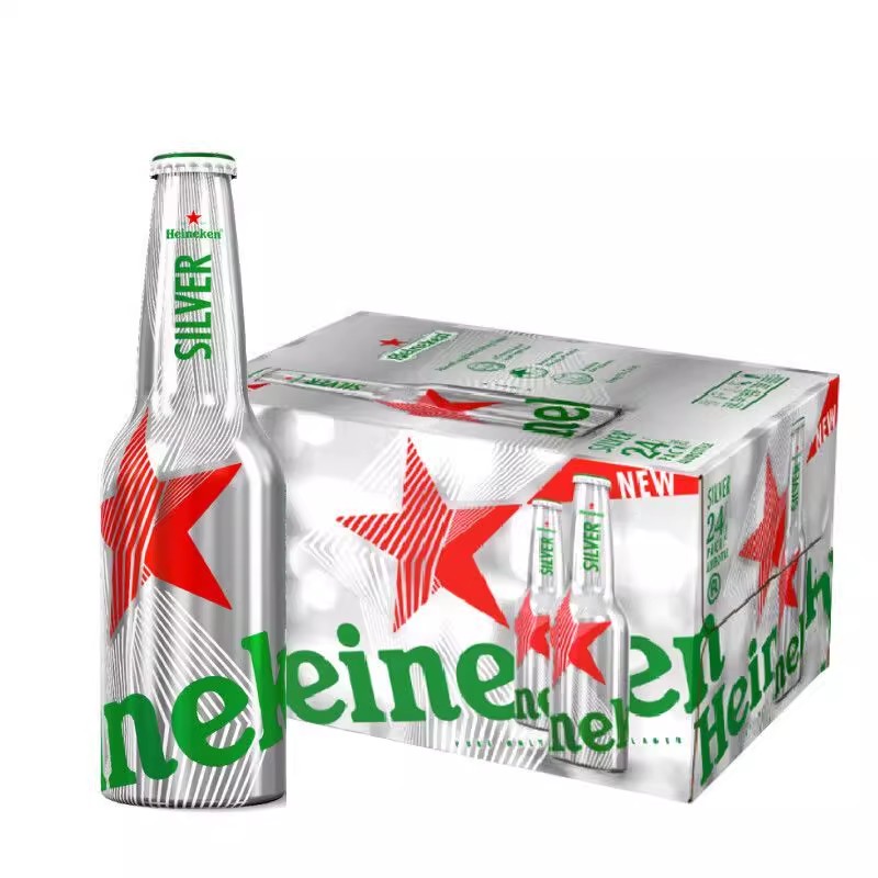 【Heineken Silver】国产喜力星银啤酒经典黄啤330ml*24瓶整箱