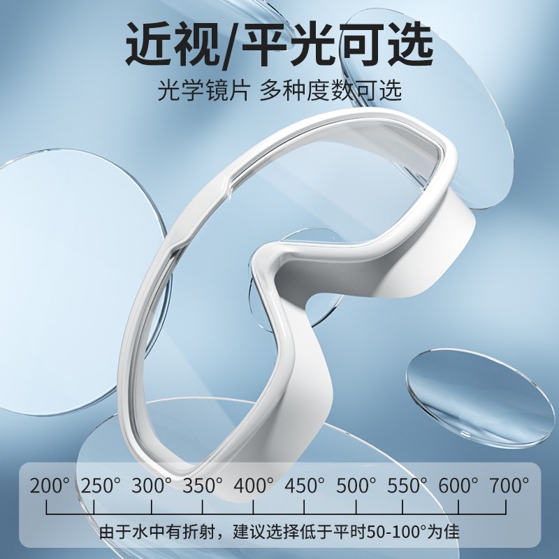 泳镜防水防雾高清近视男女士大框游泳眼镜漂流护目镜泳帽泳镜套装