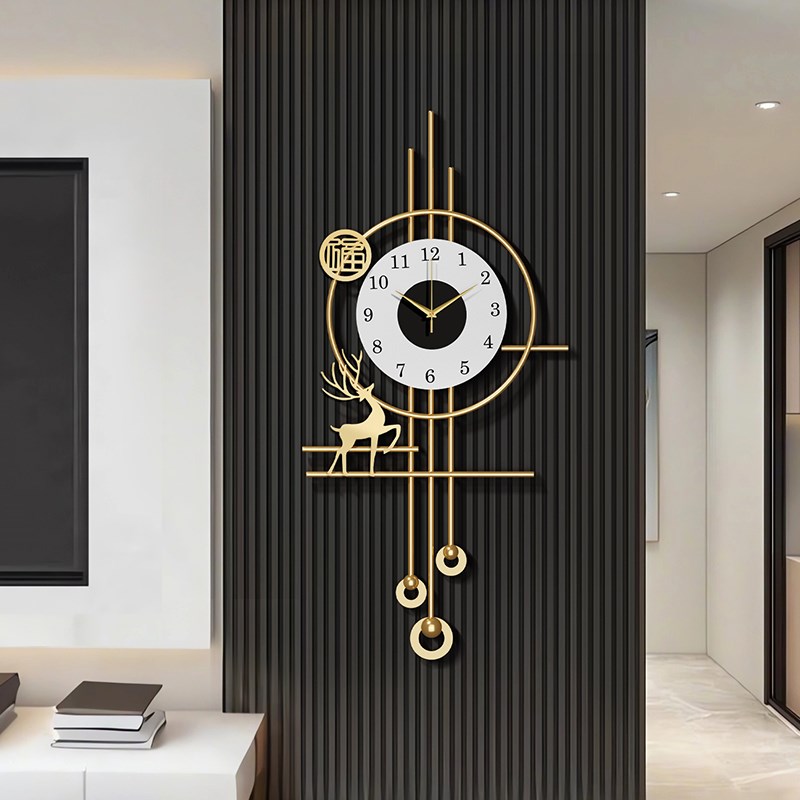 格栅挂钟2025新款时钟挂钟客厅装饰挂墙钟表简约现代创意时钟挂表