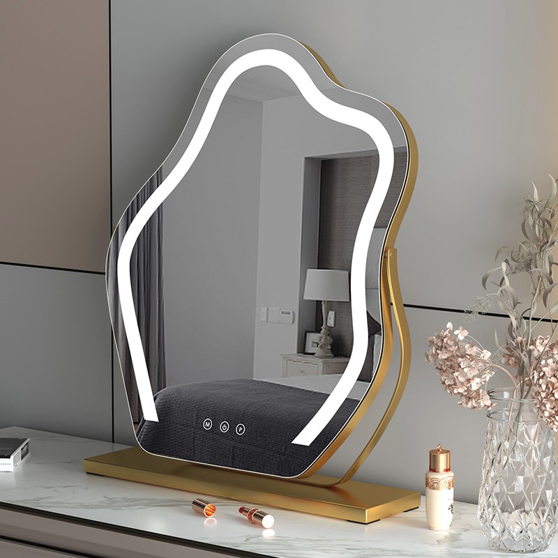 云朵化妆镜台式桌面带灯led梳妆镜家用卧室宿舍台式镜子美妆镜子