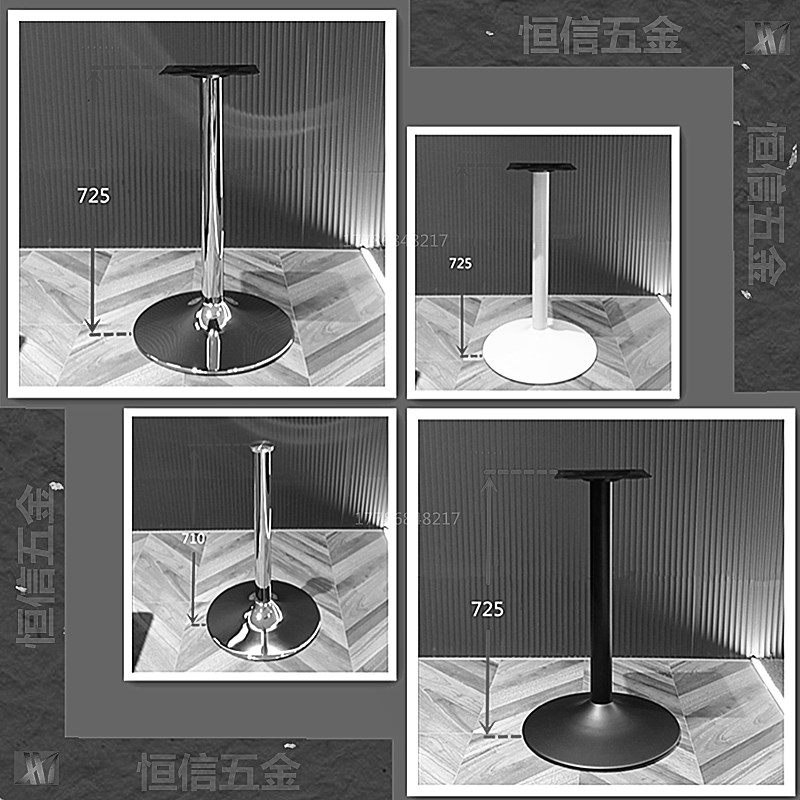 优质圆台桌架铁艺不锈钢台脚铸铁餐桌脚支架洽谈桌底座玻璃圆桌腿