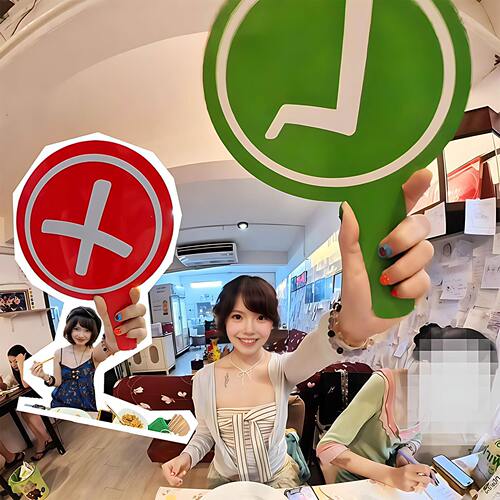 新款双面对错应援棒评委打分神器