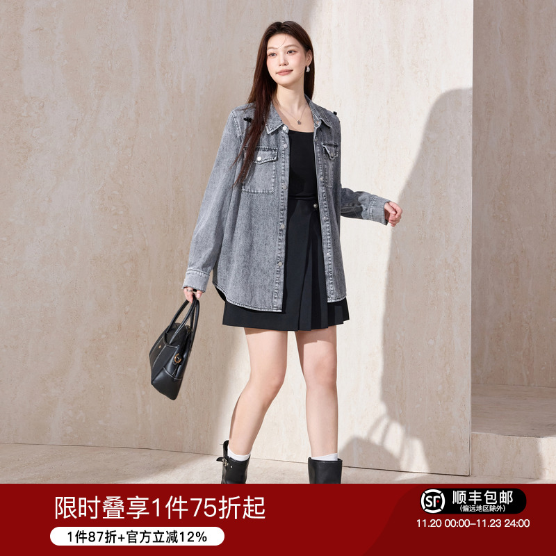 蓝语大码女装气质优雅牛仔外套