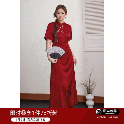 蓝语大码女装气质优雅连衣裙