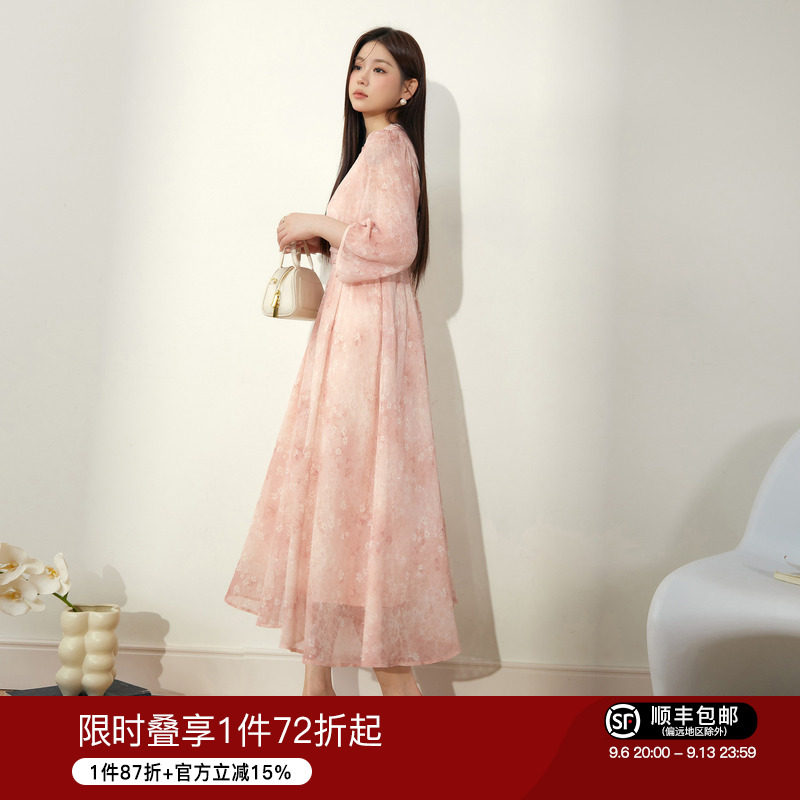 显瘦优美连衣裙大码女装蓝语图片