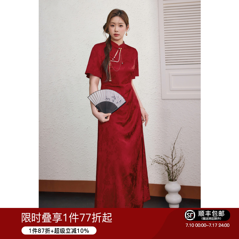 蓝语大码女装气质优雅连衣裙
