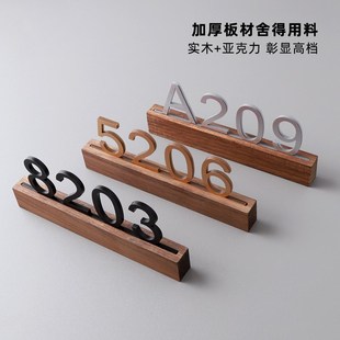 牌家用公寓民宿酒吧饭店房间入户门发光 实木轻奢酒店宾馆门牌号码