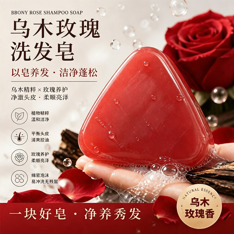 乌木玫瑰香氛洗发皂持久留香