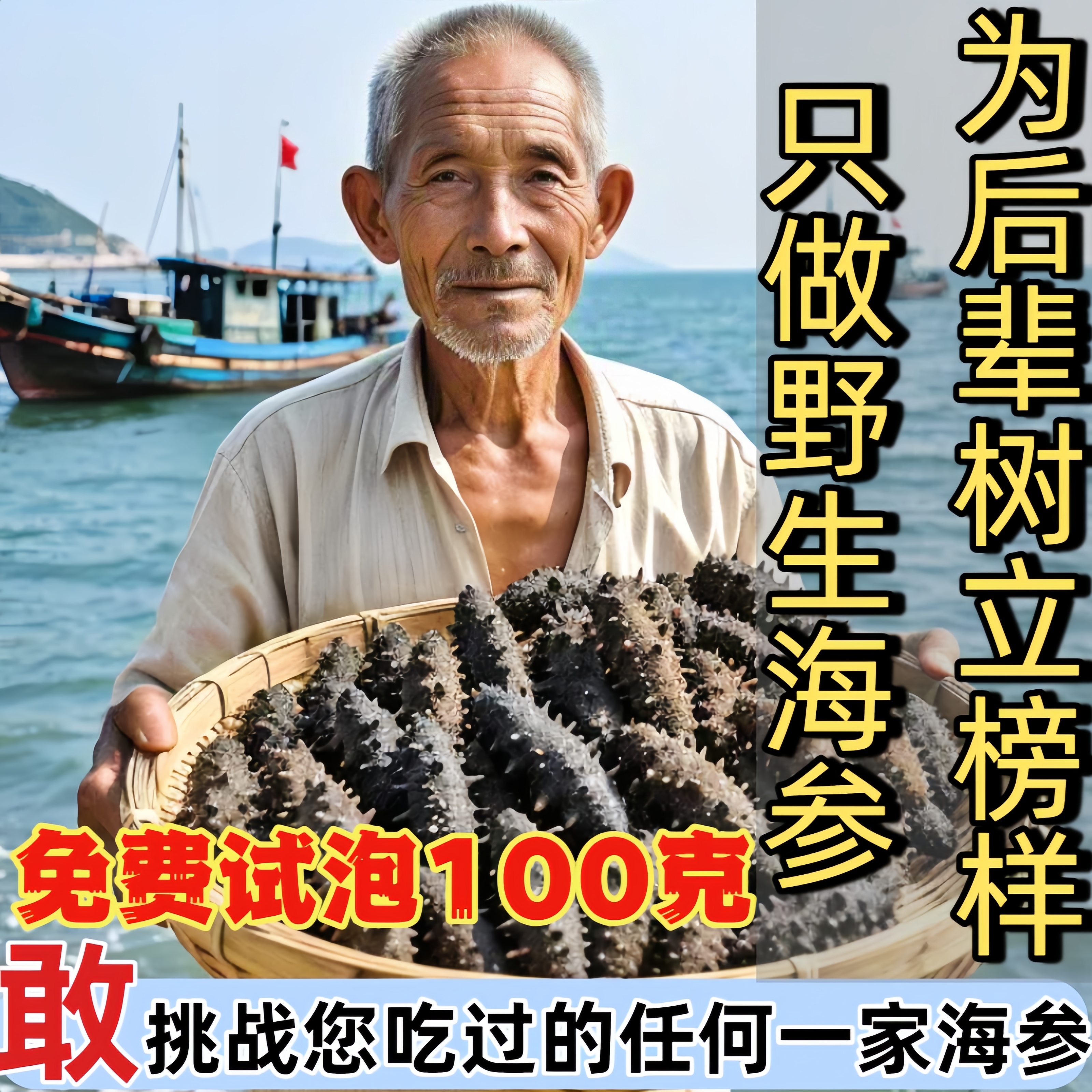参中王大连淡干海参特价250g底播孕妇级500g野生干货辽刺参非即食