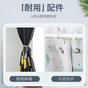 卧室遮光布简易阳台遮挡成品2021年新款 窗帘免打孔安装 出租安