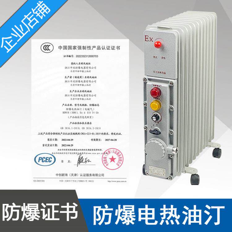 BDN58-2000W11片220V防爆电热油汀功率2KW隔爆型密闭式电热油汀