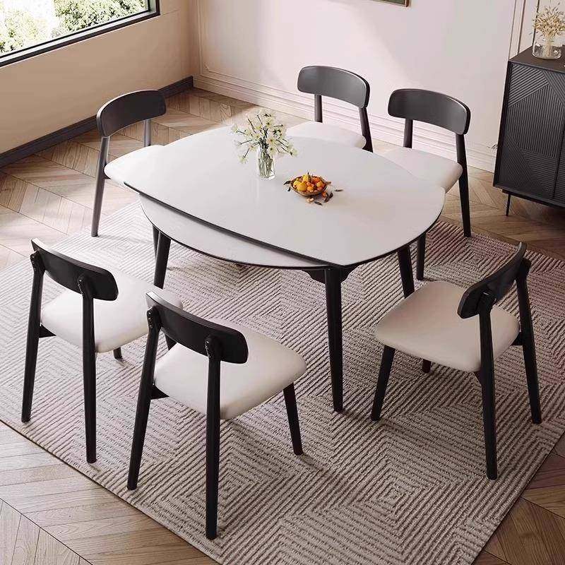 北欧岩板餐桌椅组合现代简约家用中古风伸缩折叠可变圆形实木饭桌,特色手工艺,其他特色工艺品,淘宝优惠券,粉丝福利购,淘宝优惠卷