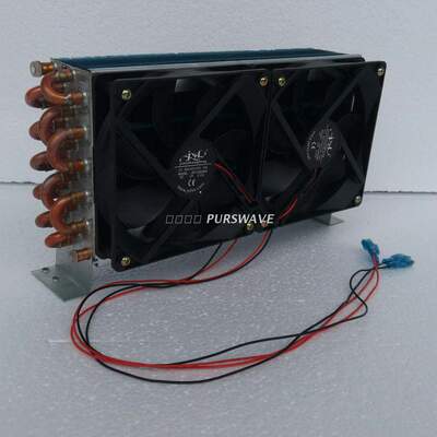 CP4x6x240微型迷你冷凝器风冷铜管翅片式散热器蒸发器带120双风扇