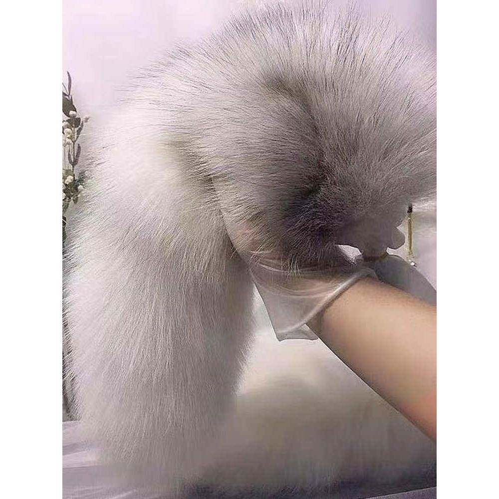 尾巴肛门游戏道具狐狸圆柱插件小狗真毛新手兔子猫肛门插头玩具男