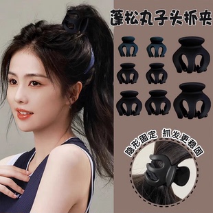 黑色高马尾抓夹南瓜网红气质鲨鱼夹小号后脑勺夹子头饰发夹女发带