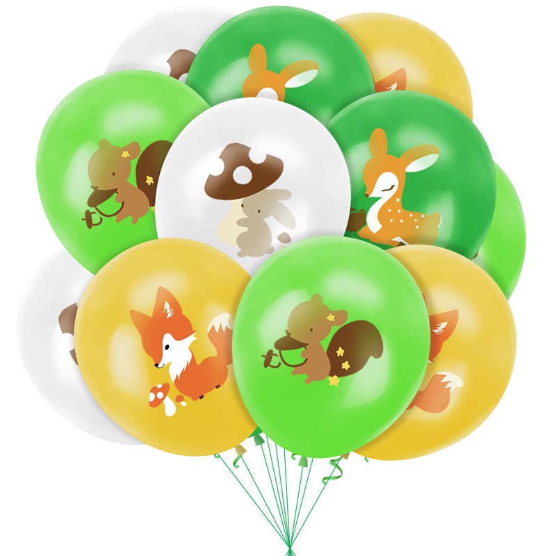 新款丛林动物派对主题拉旗蛋糕插牌气球套装儿童生日聚会布置用品