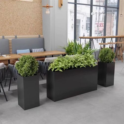 不锈钢花箱户外组合花池市政广场树箱长方形花槽成品花架铁艺花坛