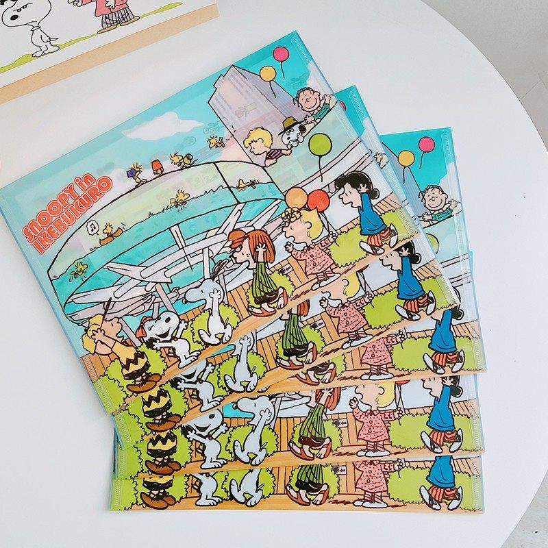 M家可爱史努比彩色文件袋PVC防水防尘试卷袋收纳袋大容量补习袋,3C数码配件,USB多功能数码宝,淘宝优惠券,粉丝福利购,淘宝优惠卷