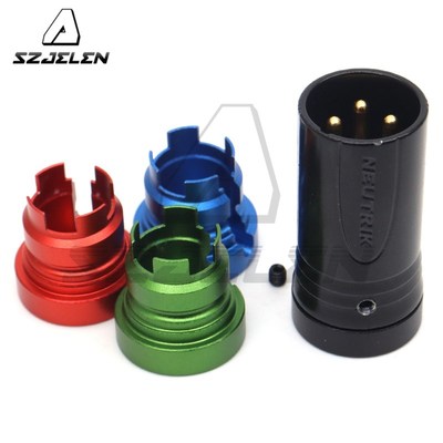 NEUTRIK纽崔克卡农3针红蓝黑绿平盖短卡农3针公头出线口360度