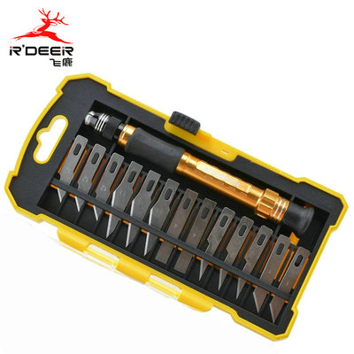 飞鹿 14件雕刻刀套组套 SK5多用雕刀 14PC木雕工具 RT-M113