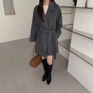 羊毛大衣女双面羊绒大衣秋冬潮新小个子中款款百搭显瘦毛呢外套女
