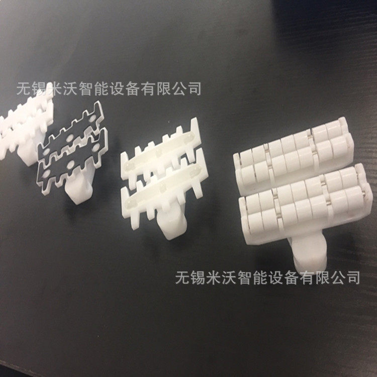滚珠柔性链板输送机 C齿形83宽白色POM 钢顶链 平板链 防滑链配件