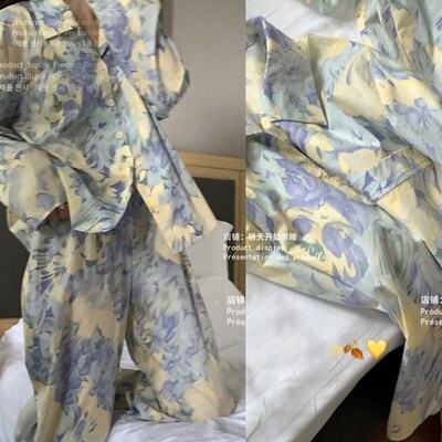 有点小艺术家 油画花睡衣可外穿宽松亲肤百搭ins女生家居服套