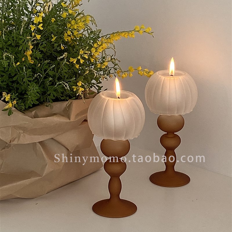 Shinymomo自制复古玻璃烛台花瓶