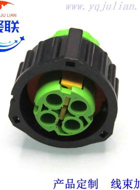 3-1813099-1绿色 圆形DIN线束插头 4P防水连接器 DJ3043YD-2.5-21