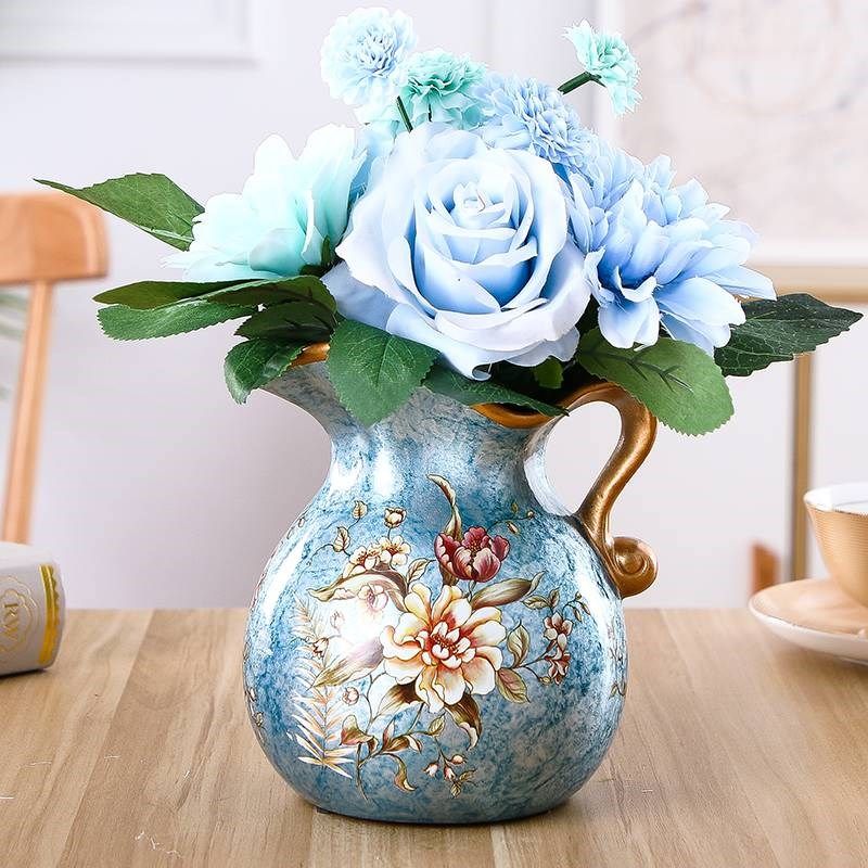 欧式轻奢陶瓷彩绘小花瓶 工艺客厅插花奶壶家居装饰复古文艺摆件,橡塑材料及制品,塑料盒/塑料箱/塑料柜,淘宝优惠券,粉丝福利购,淘宝优惠卷
