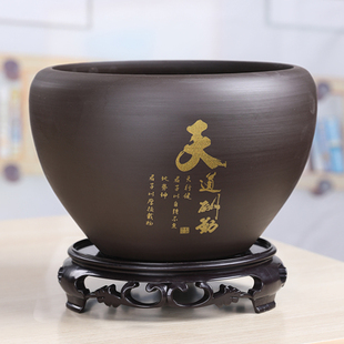 紫砂多肉花盆特大号陶瓷古典蝴蝶兰红掌兰花绿植盆栽清仓带底座