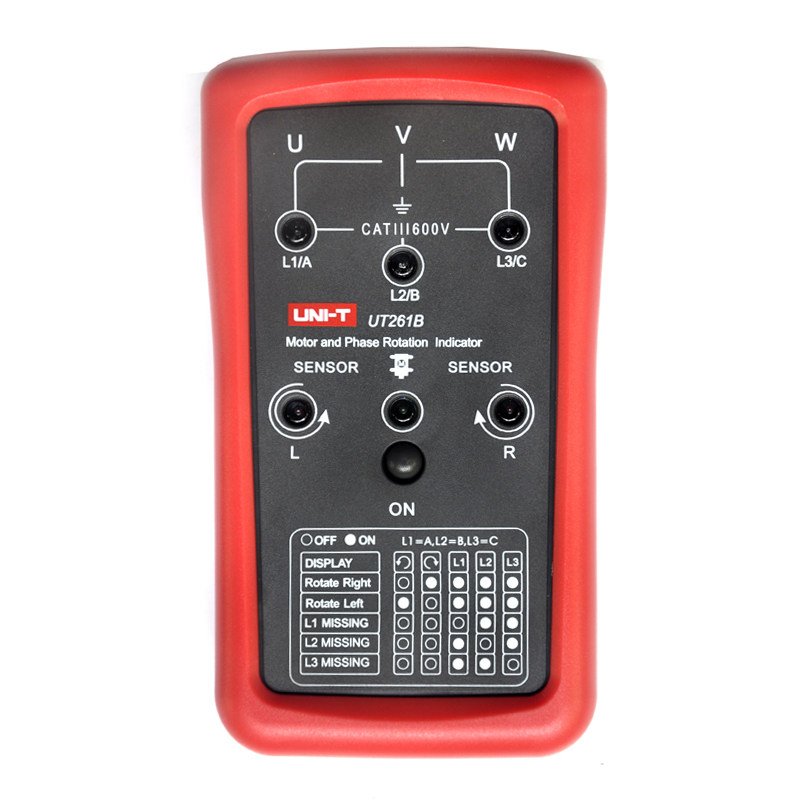 优利德相序仪马达转向仪UT261B测试频率可达400Hz全相连接非接触