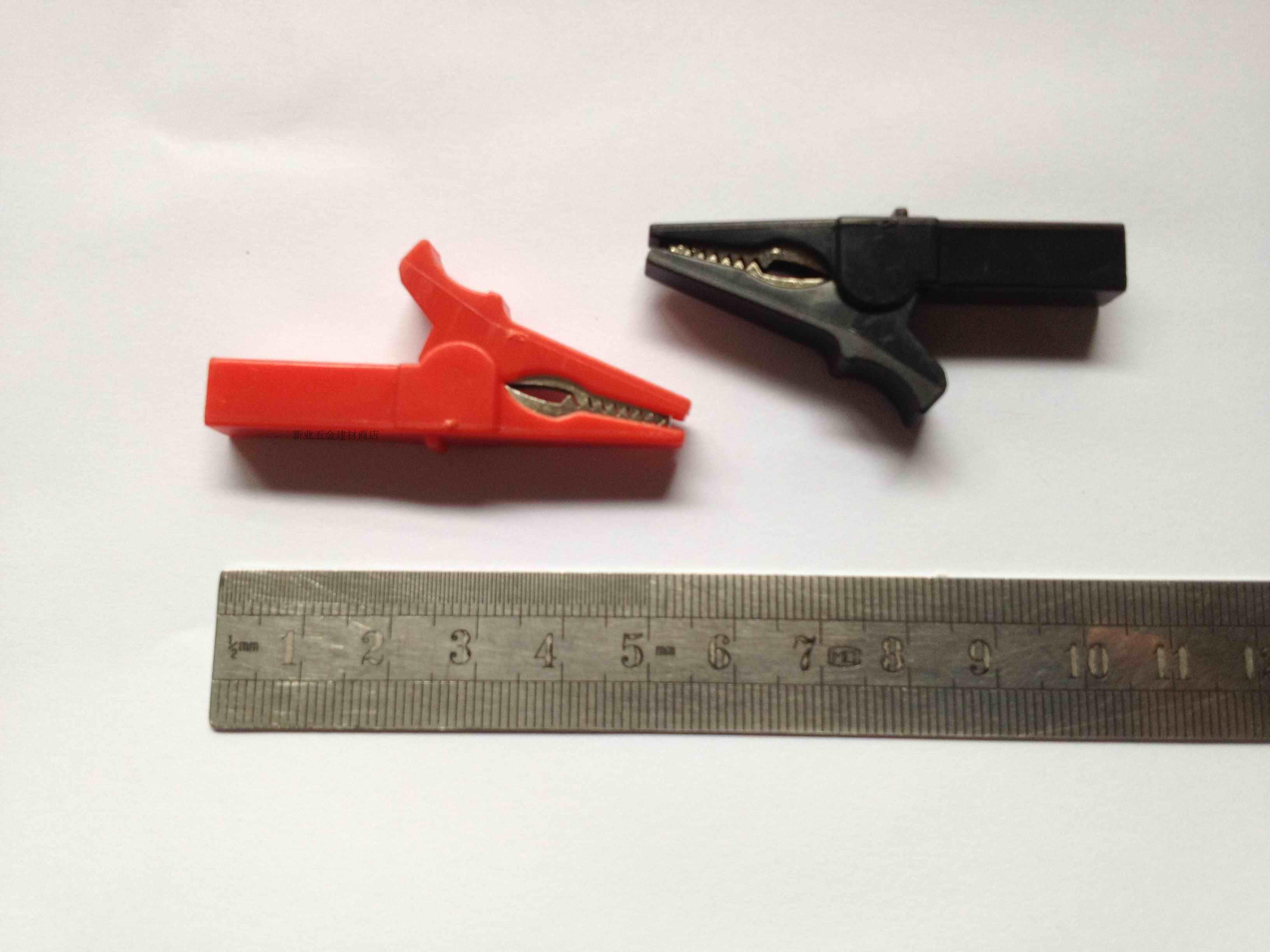 鳄鱼夹 鳄鱼夹 接线夹 测试夹 5.5cm长 夹嘴1.5cm 绝缘套 B-23 铜