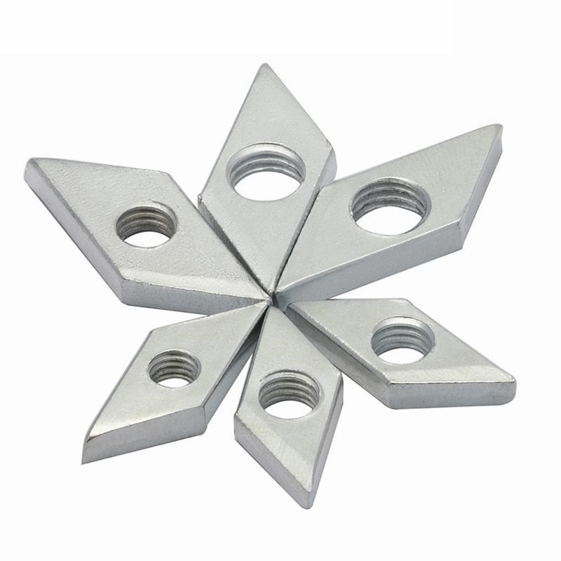 铝型材专用螺母镀锌欧标菱型螺母菱形螺母铝型材菱形螺母30型40型