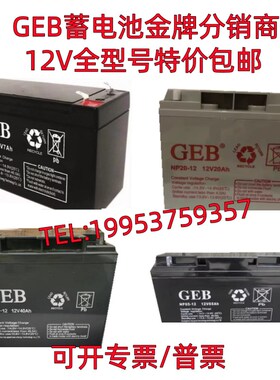 GEB蓄电池NP38-12现货包邮12V65AH40AH38AH17海湾消防主机UPS电源