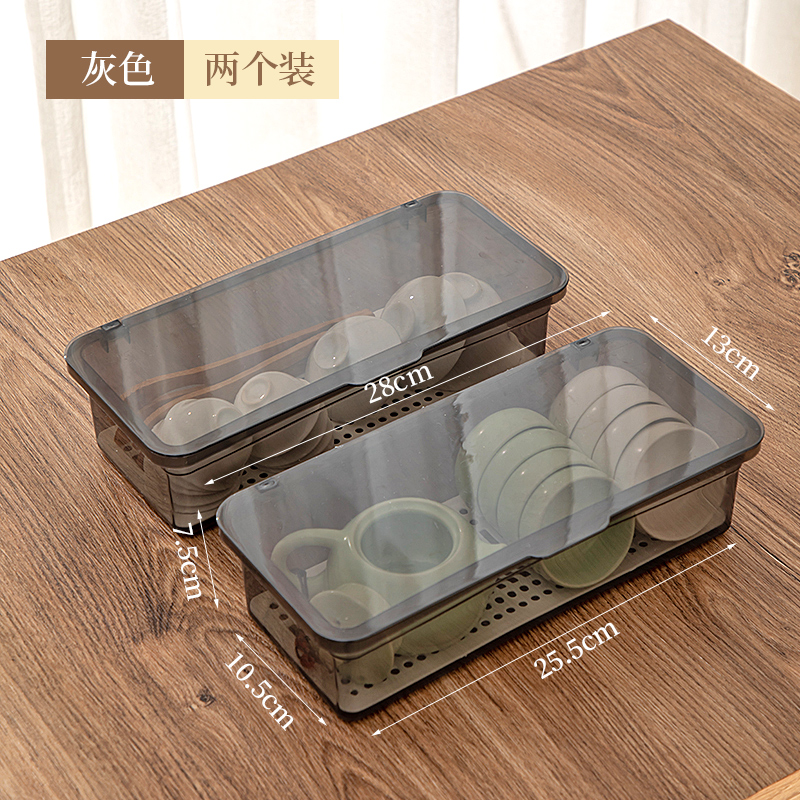 防尘杯子收纳盒茶盘功夫茶茶壶装放茶具桌面茶杯收纳盒家用茶杯架