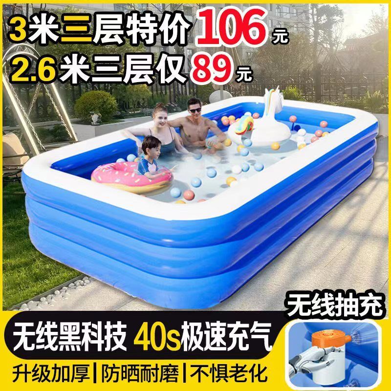 充气游泳池儿童超大号小孩家庭洗澡盆成人宝宝婴儿家用海洋球泳池