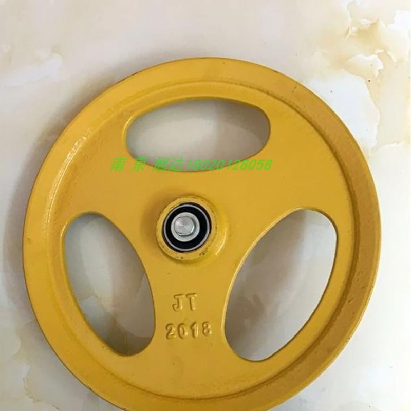 蒂森电梯限速器涨紧轮外径320MM/6004轴承带销轴8MM钢丝绳槽正品