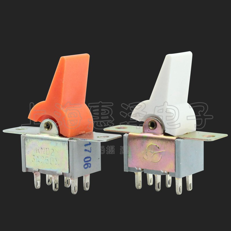 电梯配件拨动船型开关KND2 3A250VAC 3脚2档/6脚两档船型翘板开关