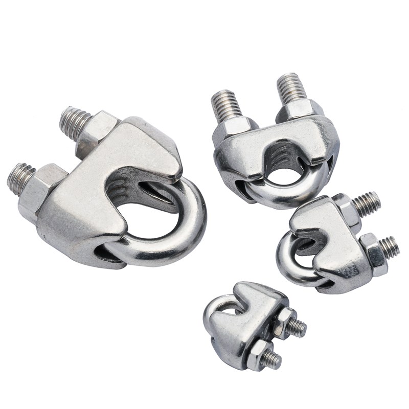 绳夹轧头U型夹钢丝夹铁镀锌304/316不锈钢钢丝绳夹头锁扣卡头卡子
