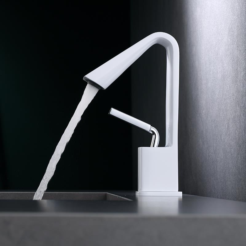 枪灰色简约全铜浴室家用洗手盆水龙头卫生间洗手池洗脸盆面盆龙头