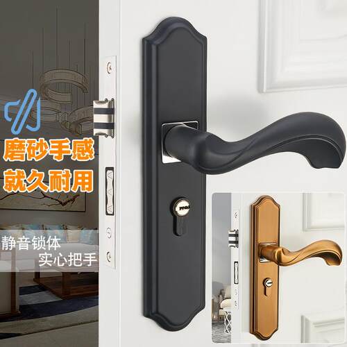欧式黄古房间门锁室内卧室实木门锁通用型家用静音把手房门锁