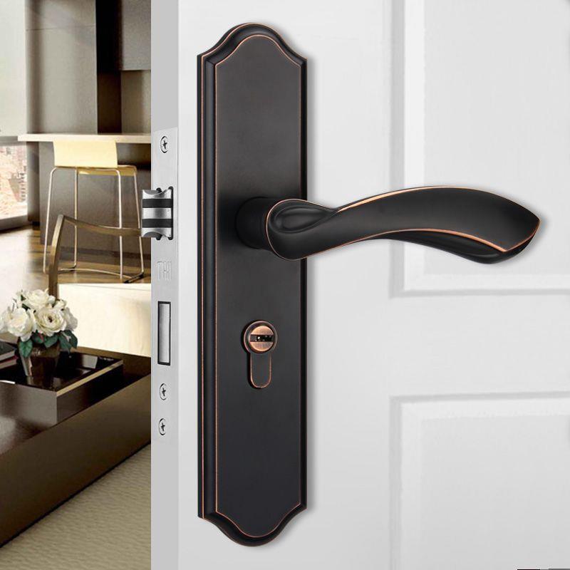 现代简约室内象牙白门锁欧式卧室实木门锁静音锁具通用型执手锁